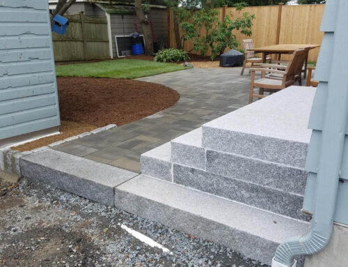 Paver Patio, Flagstone Walkway and Granite Entryways Completed in Marblehead, MA